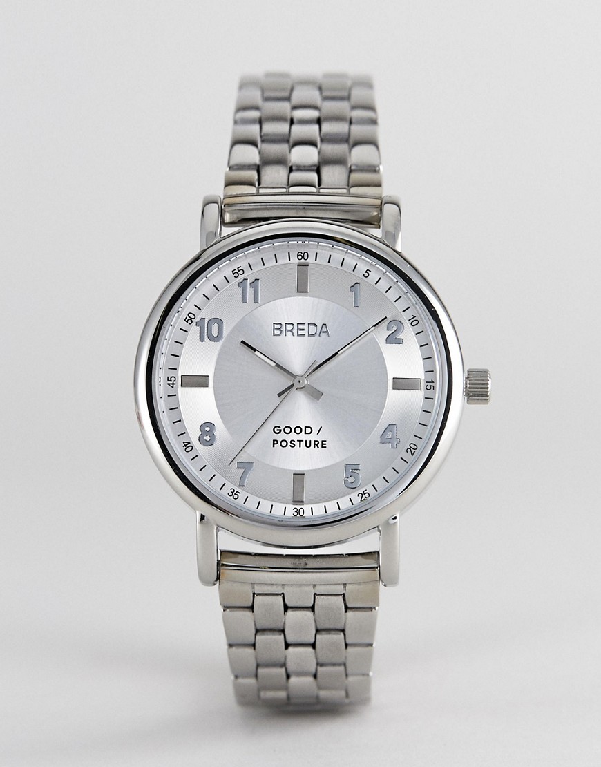 Breda 5017A Unisex Stainless Steel Watch in Silver