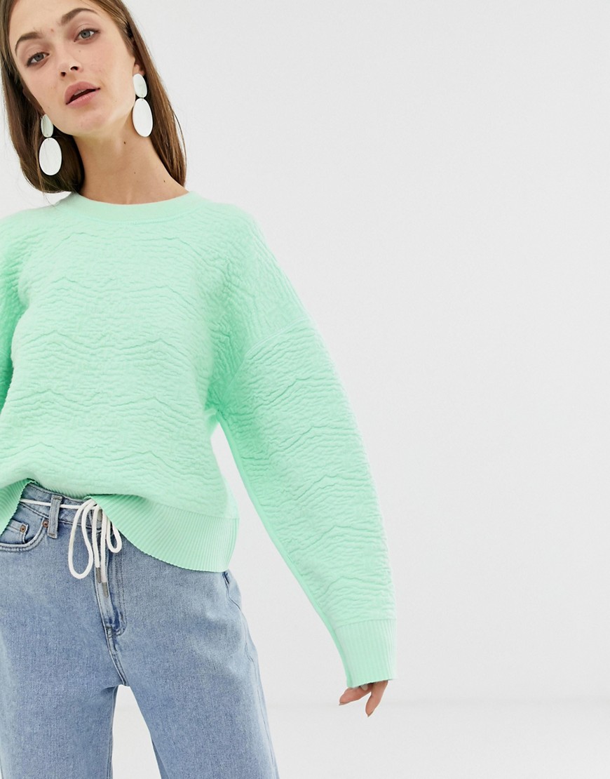 ASOS WHITE textured knitted sweater