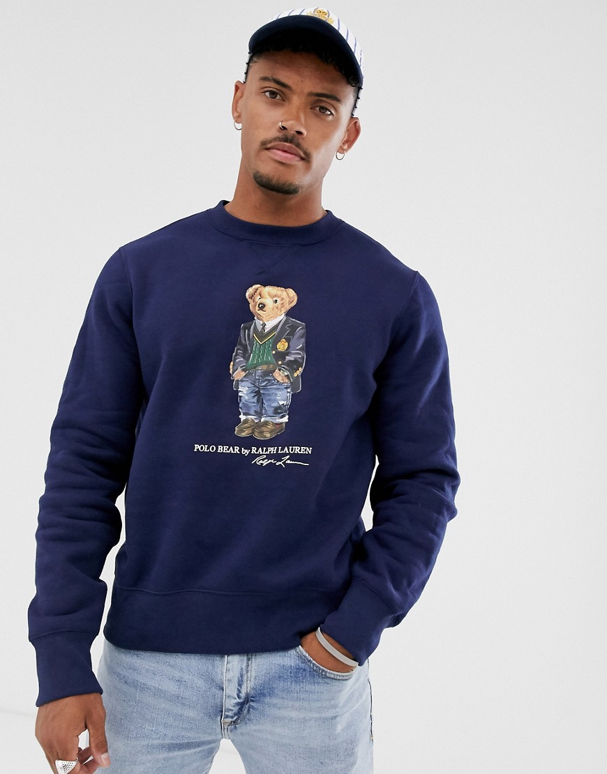 Polo Ralph Lauren sweatshirt in navy with bear print
