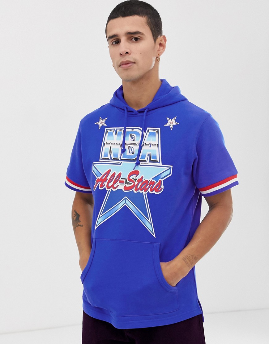 Mitchell & Ness 1991 All Star short sleeve hooded sweat in blue