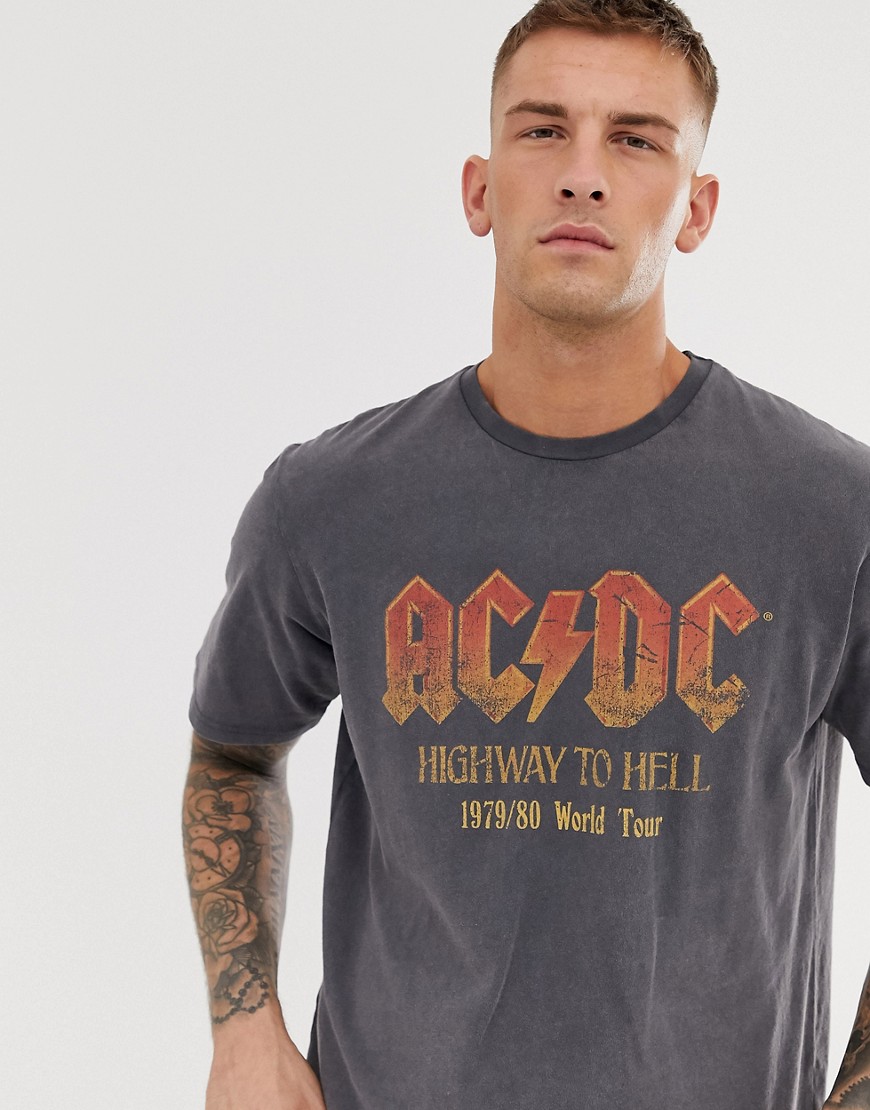 Pull&Bear ACDC t-shirt in grey