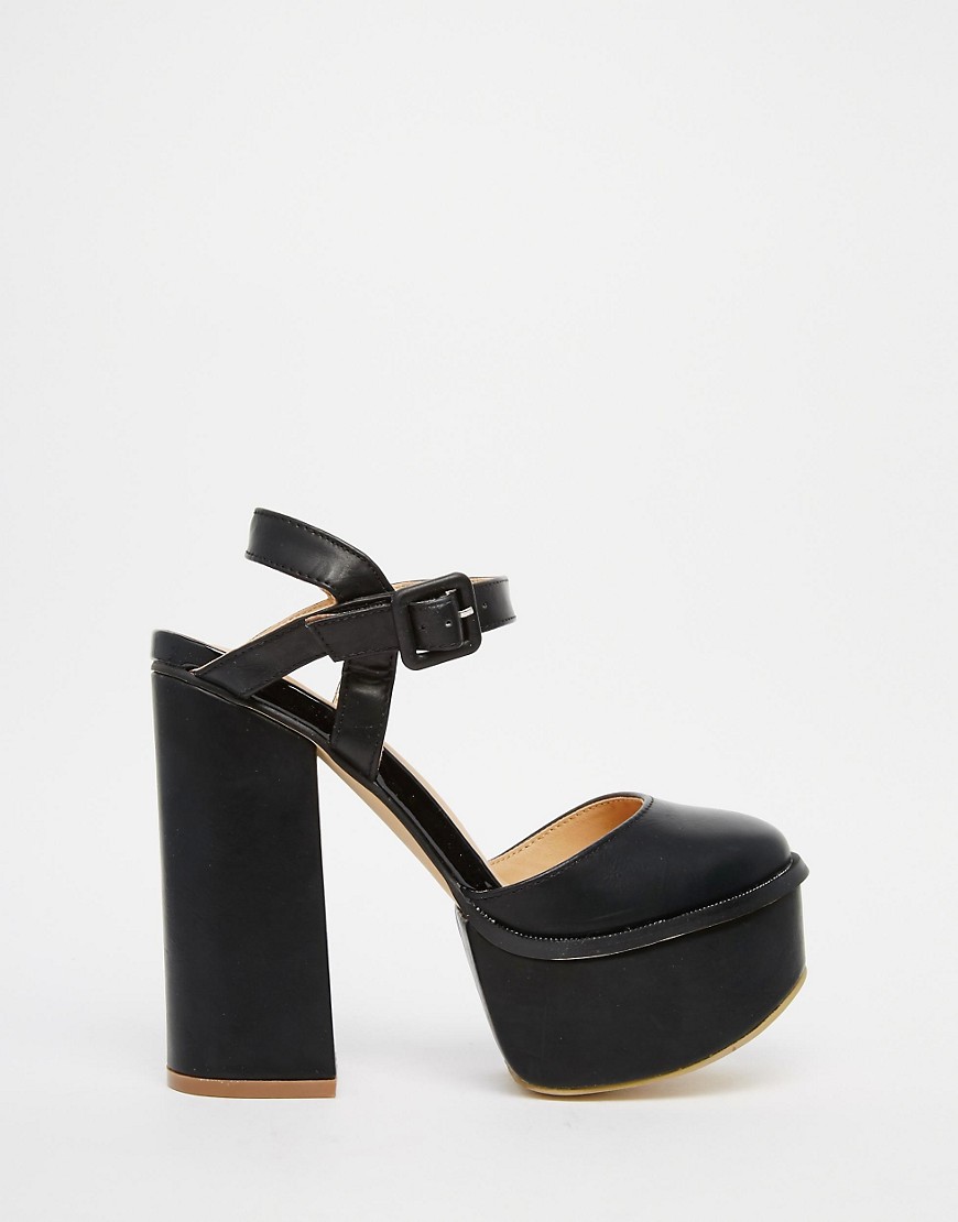 Truffle Collection | Truffle Collection Platform Ankle Strap Heeled ...