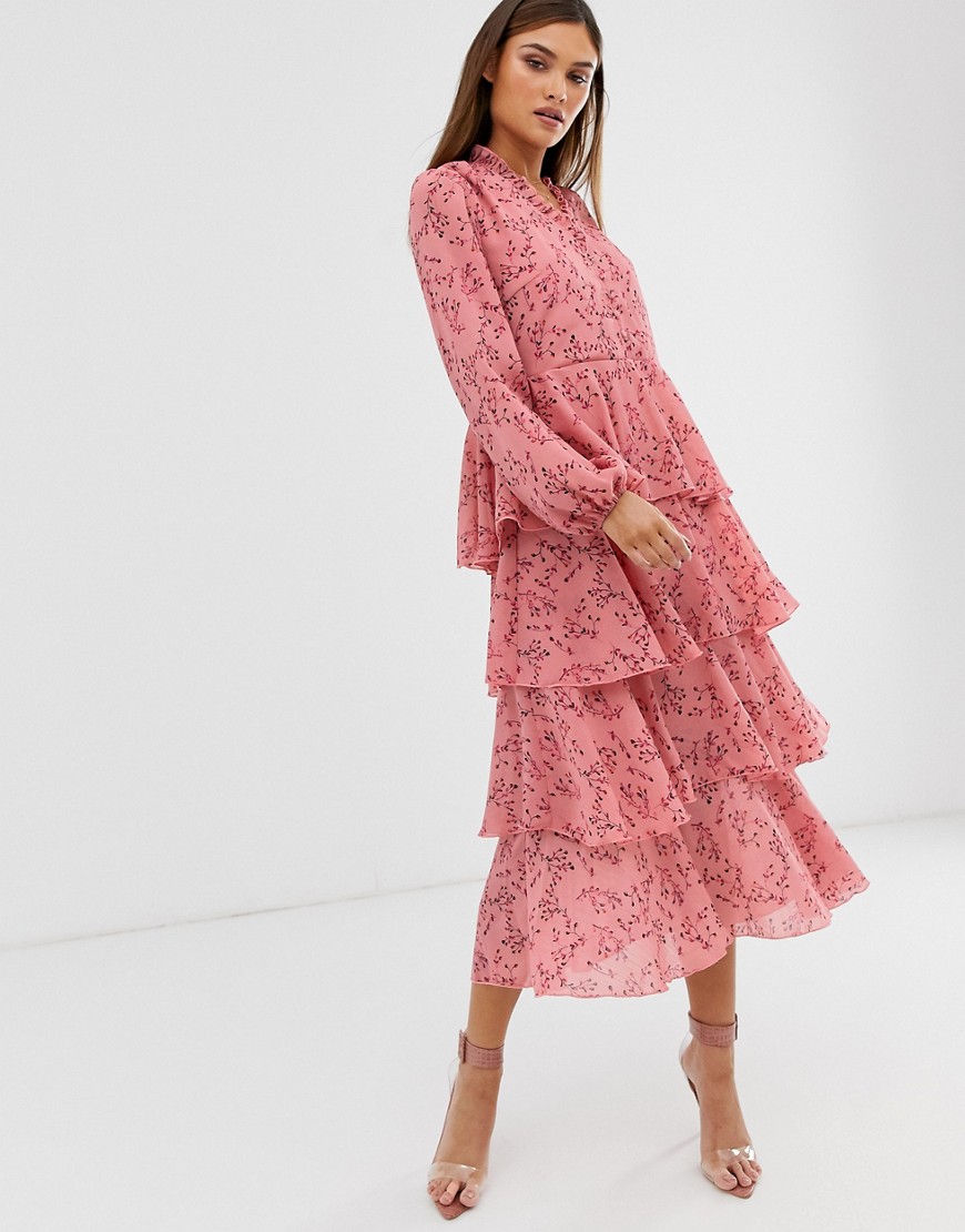 Y.A.S floral tiered maxi dress