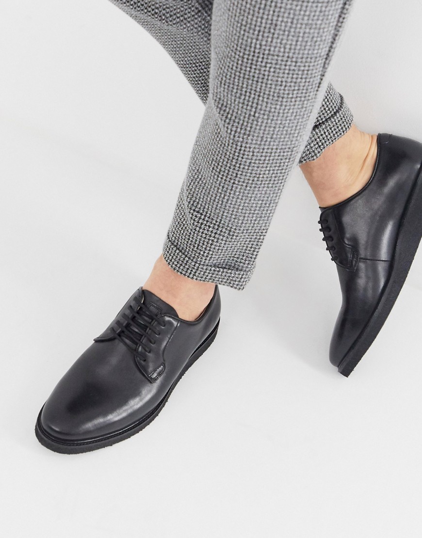 WALK London Jimmy chunky derby shoes in black leather