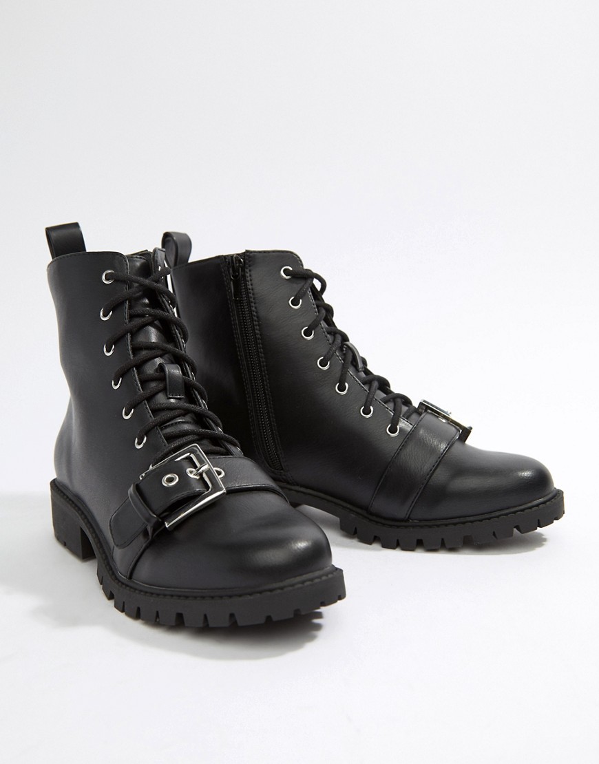 London Rebel Lace Up Ankle Boots