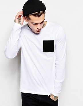 ASOS Long Sleeve T-Shirt With Contrast Pocket