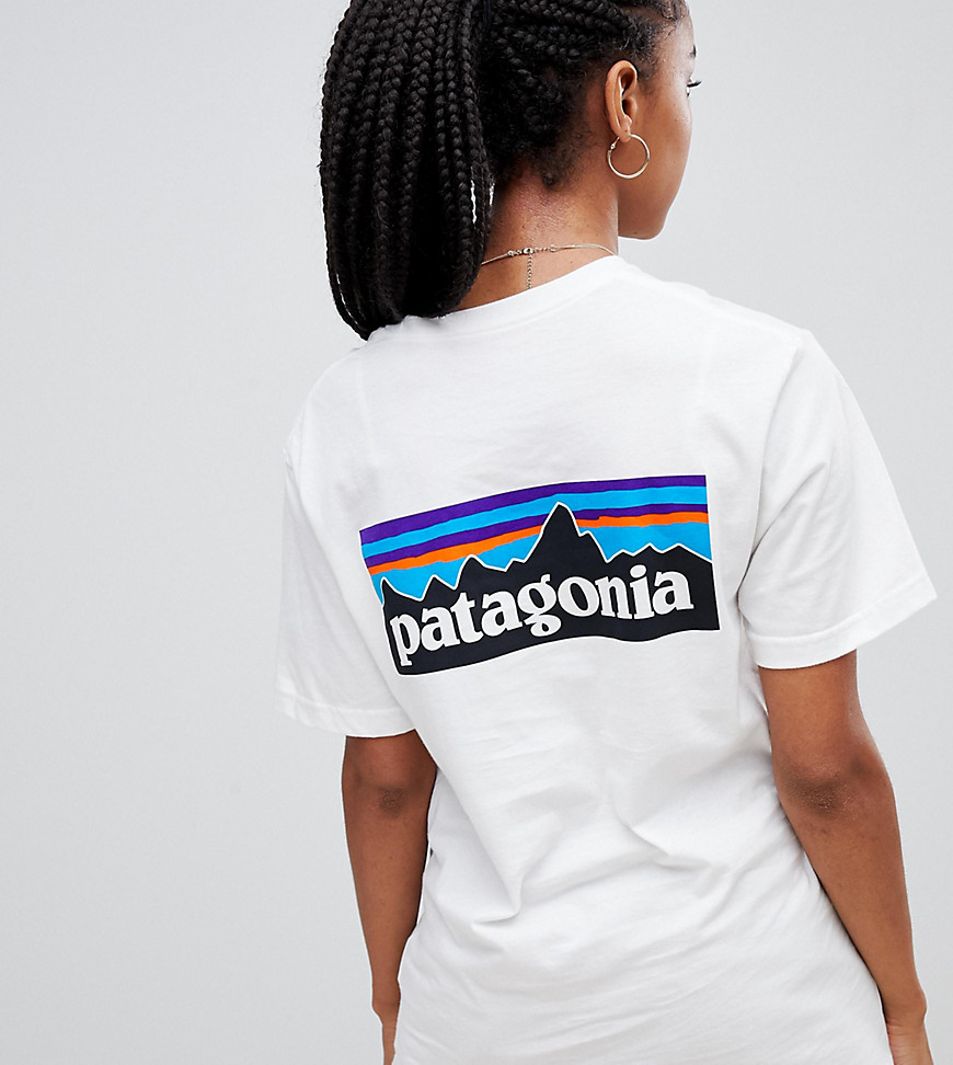 Patagonia Oversized P-6 Logo Organic T-Shirt in White