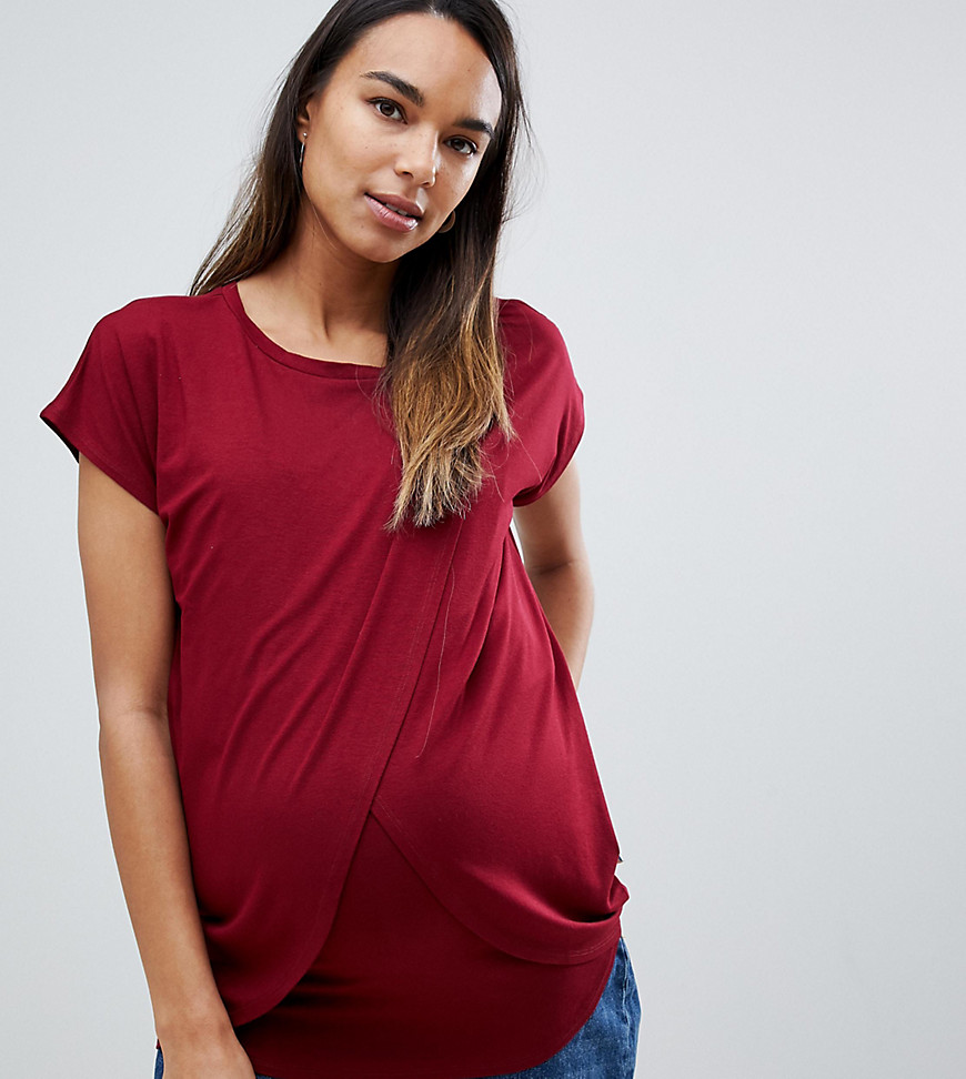 ASOS DESIGN Maternity nursing t-shirt with wrap overlay