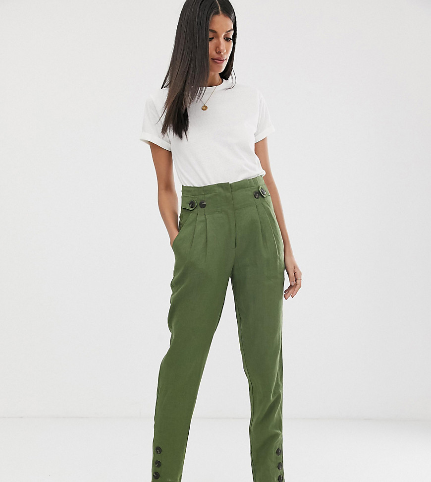 Y.A.S Tall button detail peg trousers