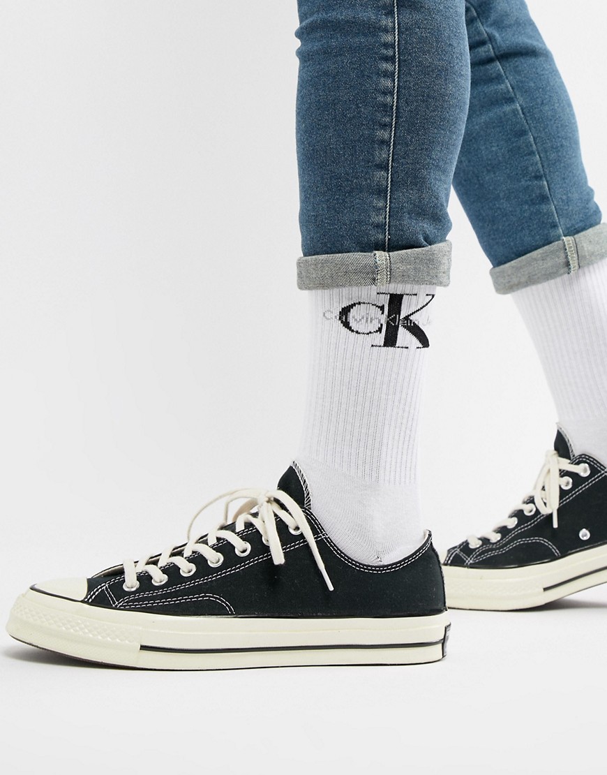 Calvin Klein Jeans Socks with Bold Logo - White