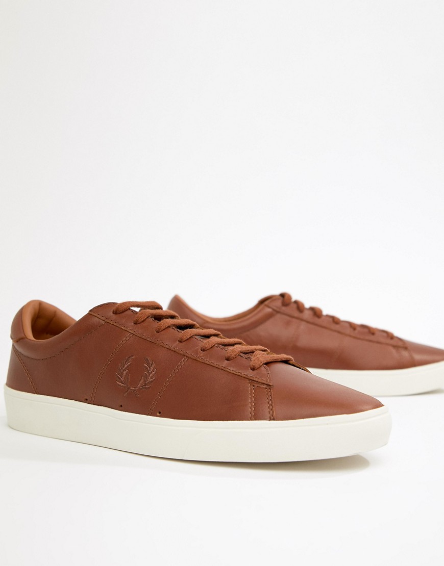 Fred Perry Spencer Waxed Leather Trainers in Tan