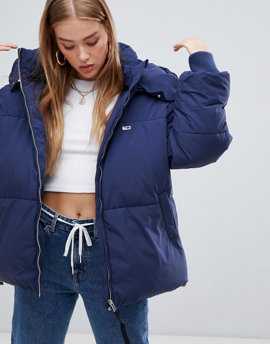 tommy jeans oversized hooded puffer jacket