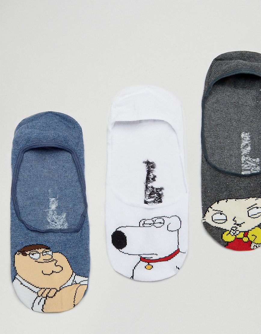 ASOS Invisible Socks With Family Guy Design 3 Pack - Multi