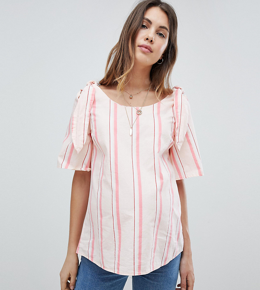 Mamalicious Striped Wide Neck Top