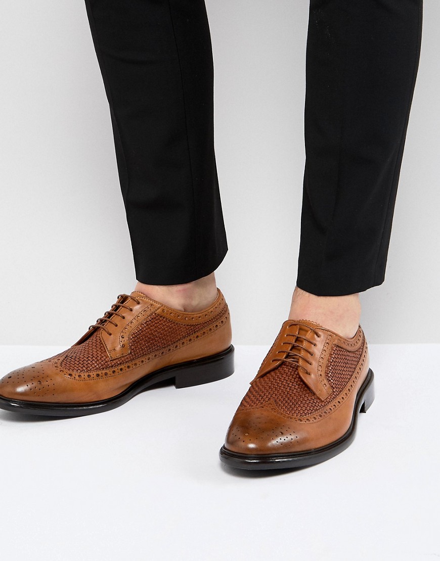 PS Paul Smith Malloy Woven Leather Brogue In Tan - Tan