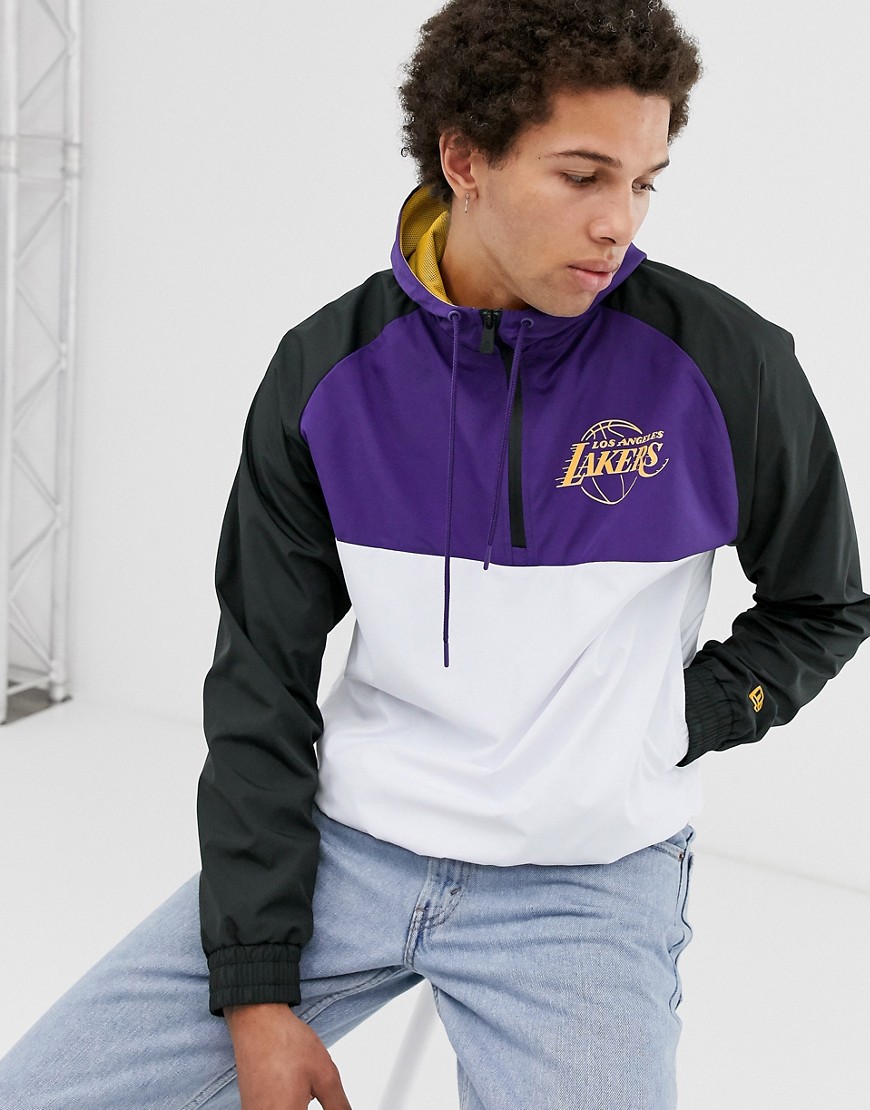 New Era NBA Los Angeles Lakers hooded windbreaker jacket in white