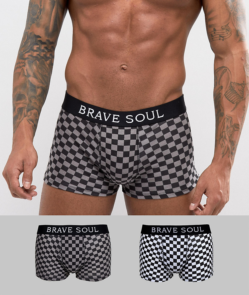 Brave Soul 2 Pack Checkerboard Boxer - Multi
