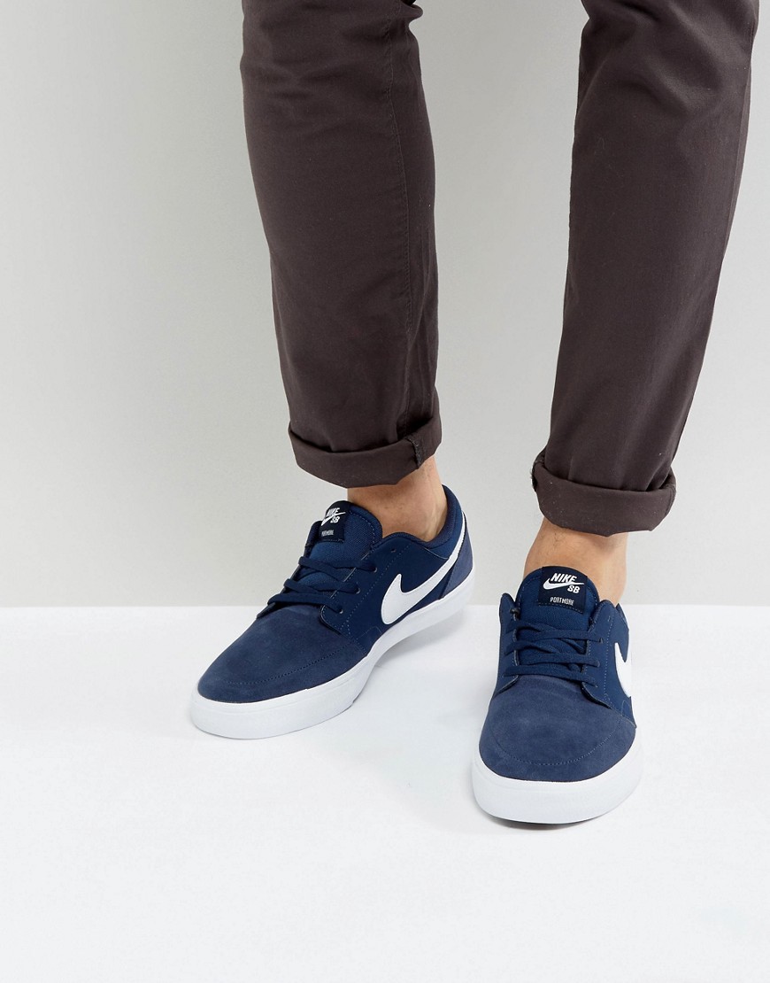 Nike SB Portmore II SS Trainers In Navy 880266-410