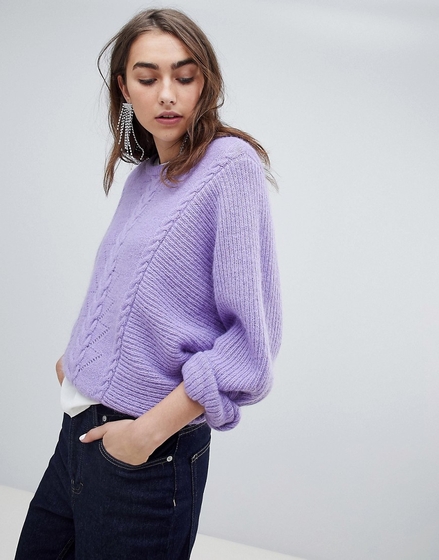 Gestuz adel pullover fluffy jumper - Purple