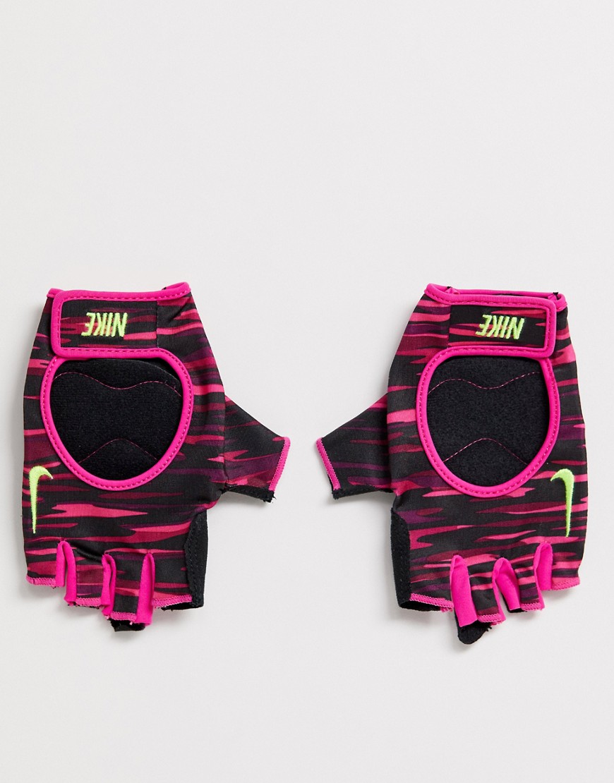 Nike Training gloves in pink and black