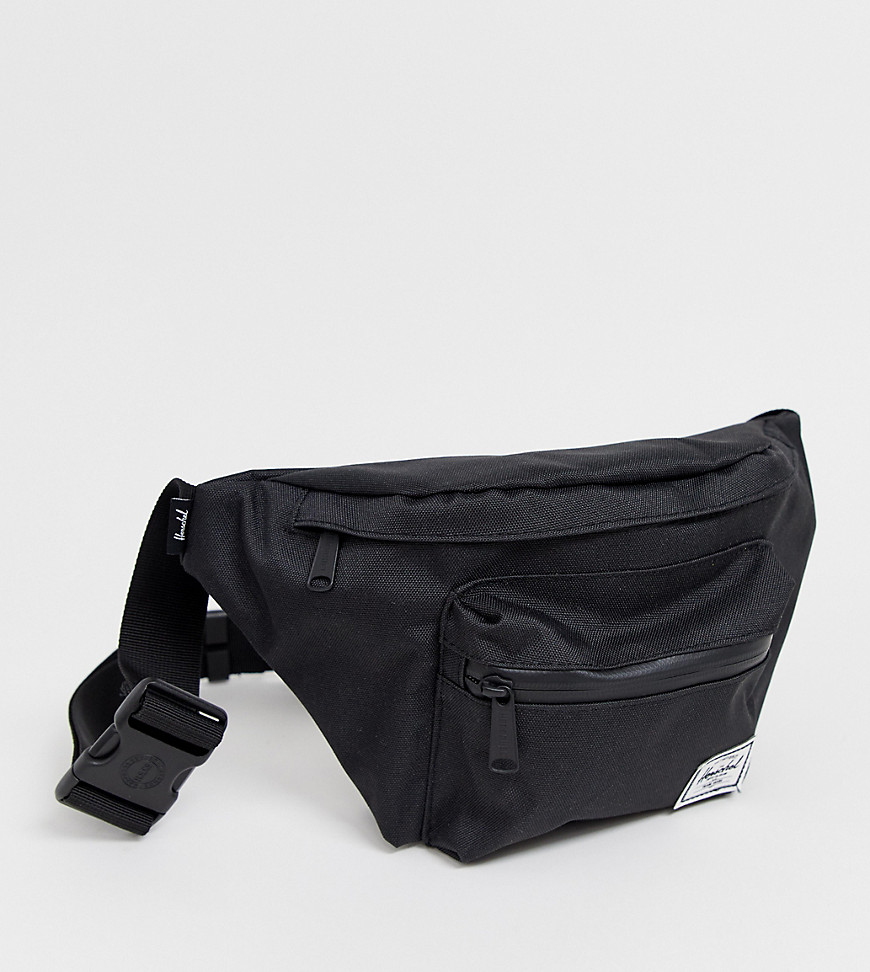 Hershel Supply Co Seventeen black bum bag with tonal zip