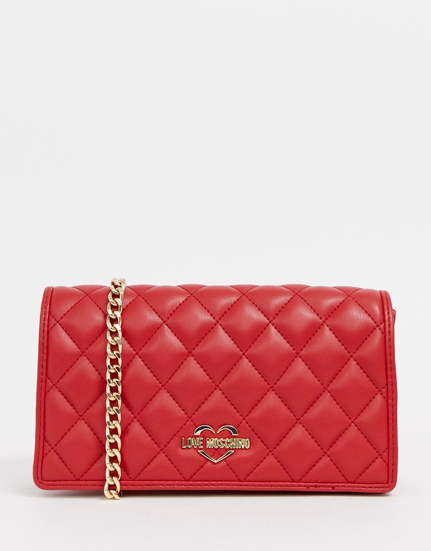 Love Moschino quilted shoulder bag with gold chain strap