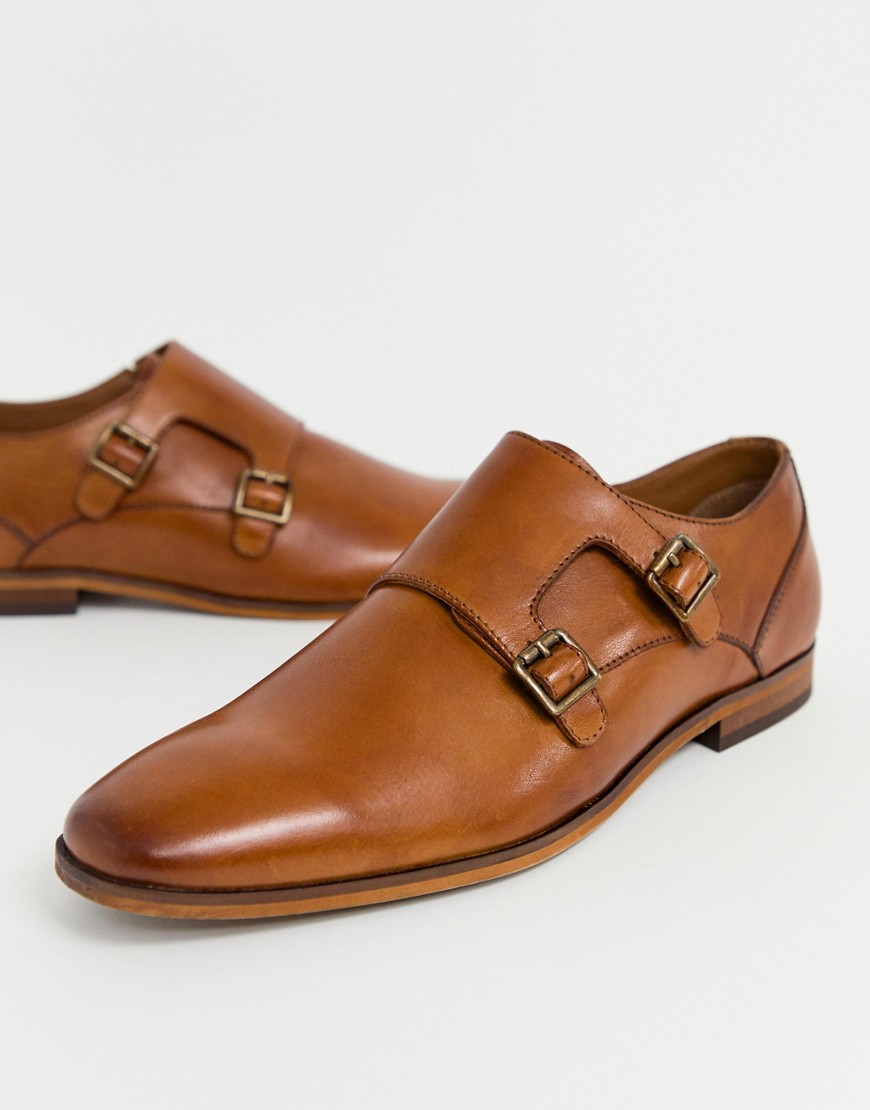 Pier One monk shoes in tan leather