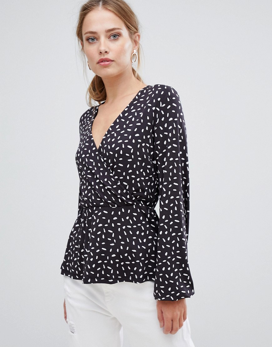 Y.A.S Mirella patterned wrap blouse
