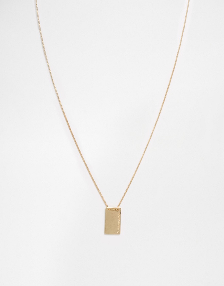 Pieces | Pieces Tag Pendant Necklace at ASOS