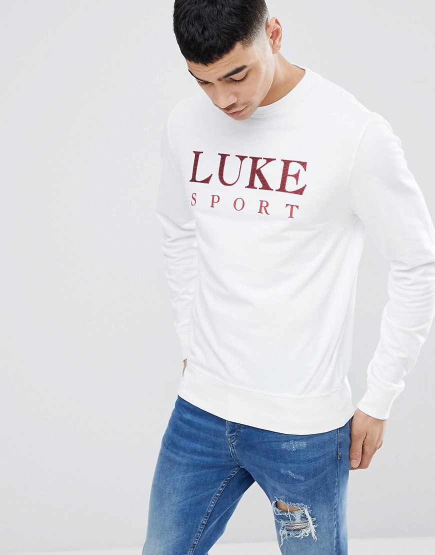 Luke Sport Pavey Logo Sweat In White - White