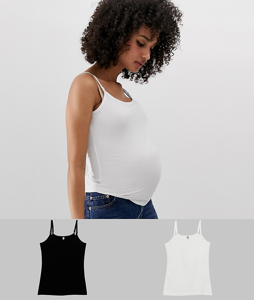 ASOS DESIGN Maternity nursing cami with clips 2 pack SAVE