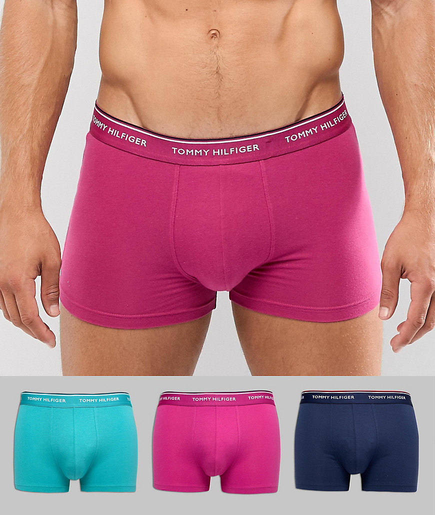 Tommy Hilfiger 3 pack trunk in pink/navy/teal