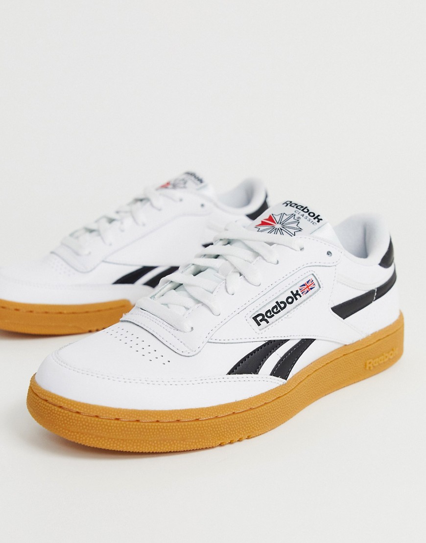 Reebok classic revenge plus trainers with gum sole in white