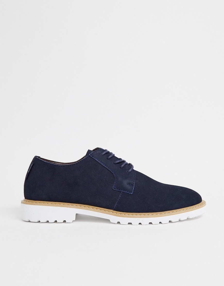 Ben Sherman Suede Lace Up Shoe In Navy - Navy