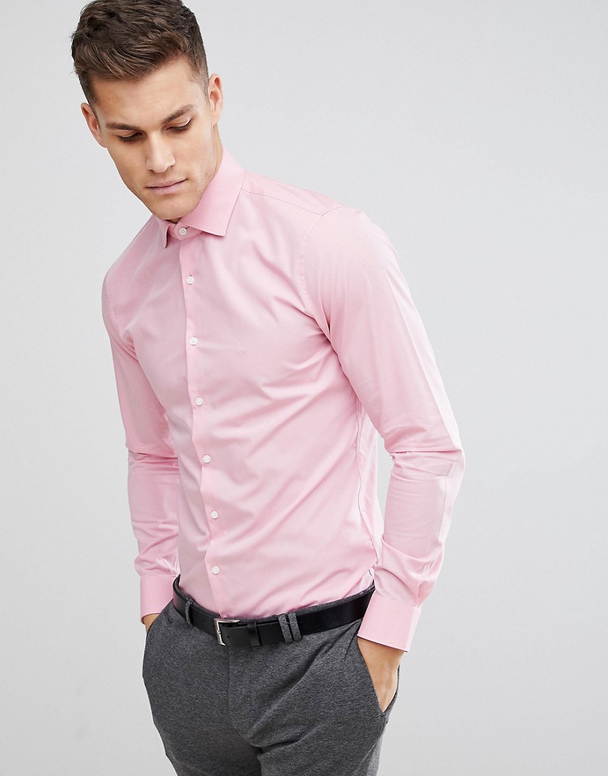 Michael Kors Slim Easy Iron Smart Shirt In Pink - Pink