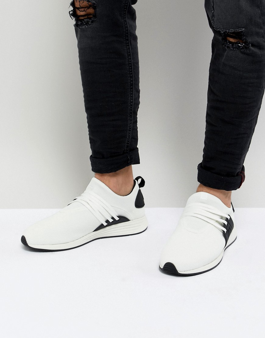 Project Delray Wavey Knitted Trainers - White