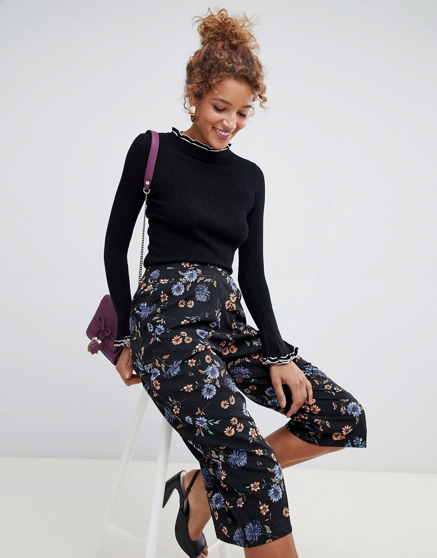 Influence floral wide leg trousers