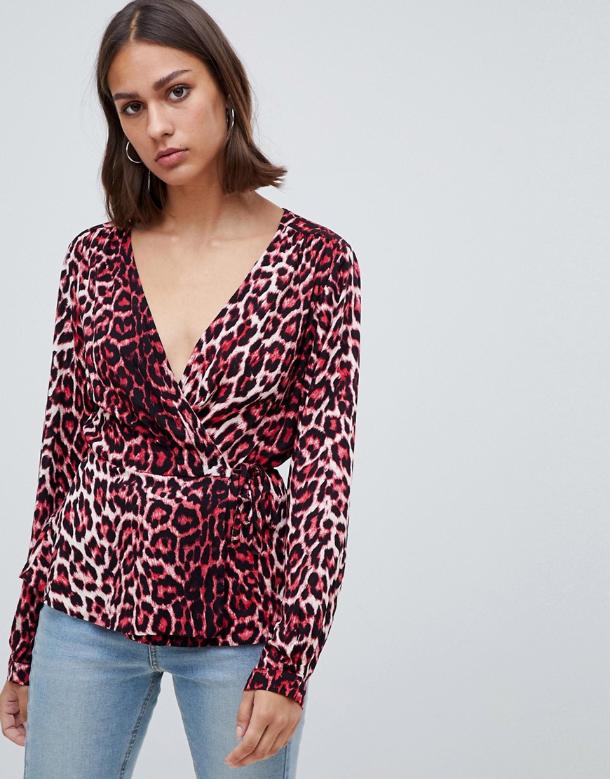 Moves By Minimum leopard wrap blouse