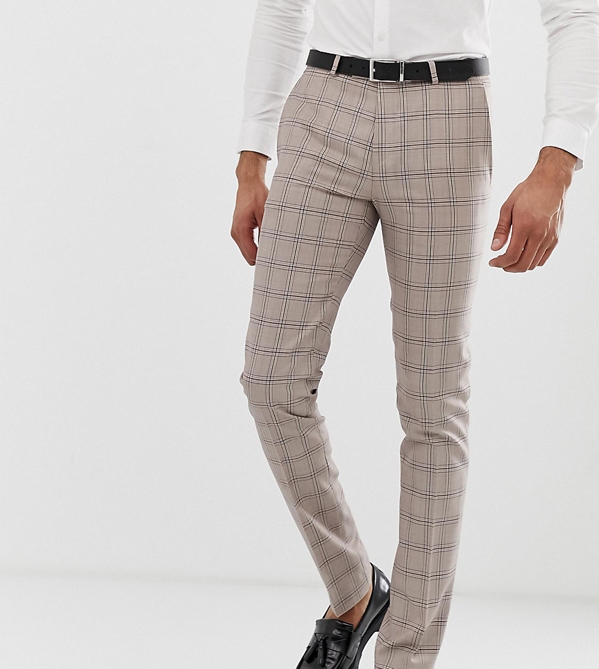 Twisted Tailor super skinny suit trousers in mini check