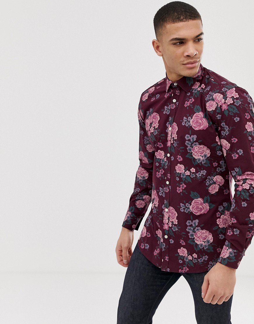 French Connection large floral slim fit shirt