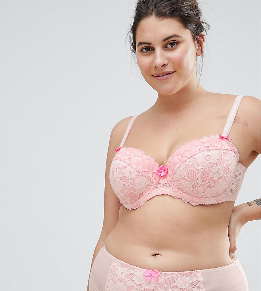 Yours Two Tone Apricot Lace Bra