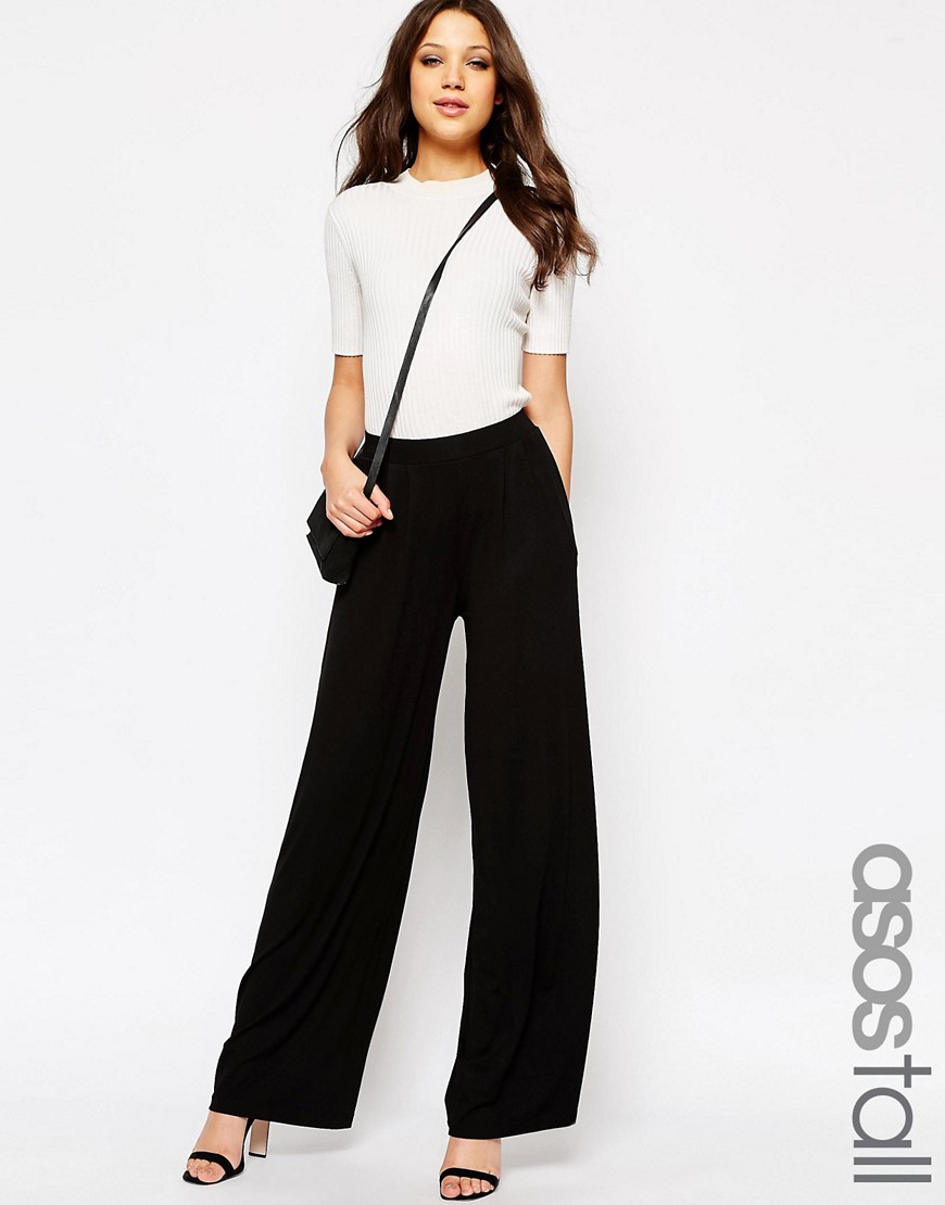 ASOS Tall | ASOS TALL Wide Leg Trousers in Jersey at ASOS