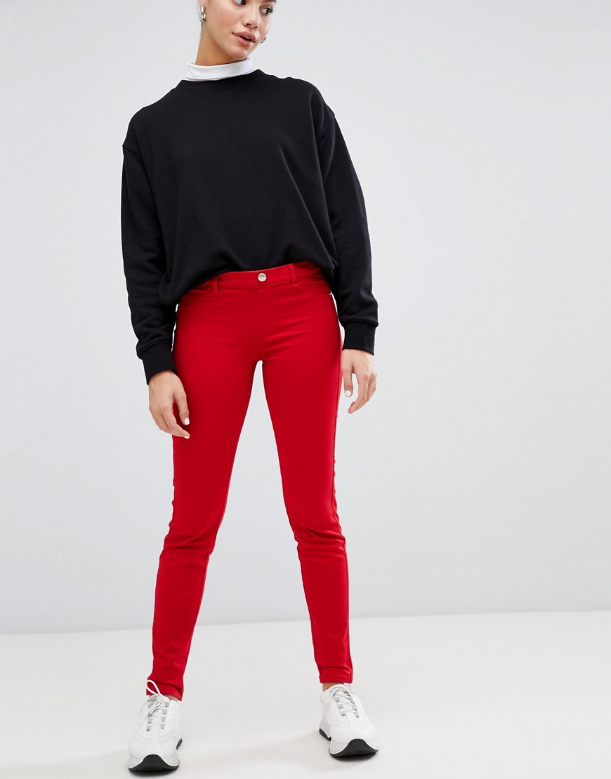 Love Moschino mid rise red skinny jeans
