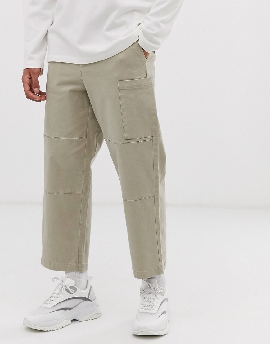 ASOS WHITE cargo trousers in beige