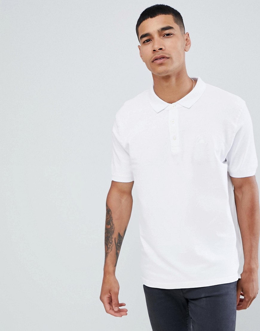 Pull&Bear Join Life Organic Cotton polo in white with sunset embroidery