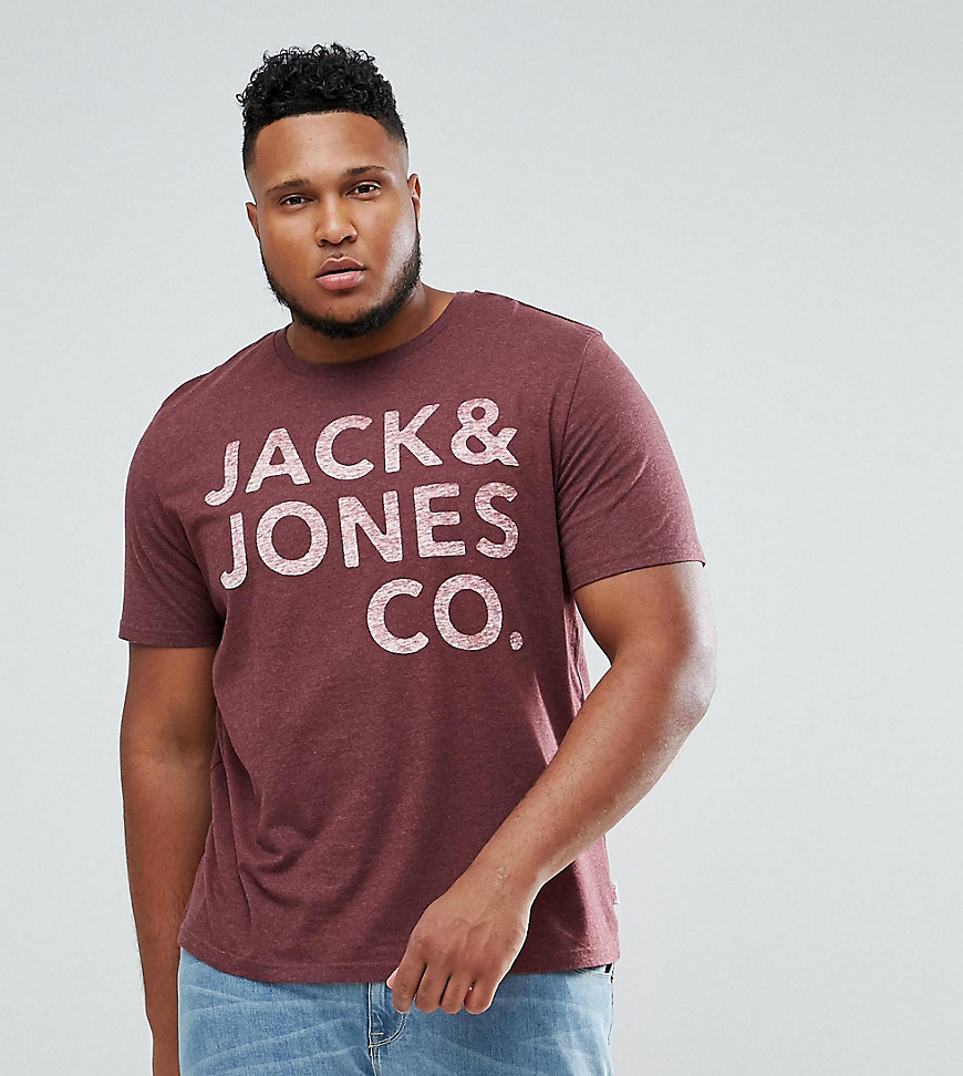 Jack & Jones Originals PLUS T-Shirt With Marl Branding - Sassafras.