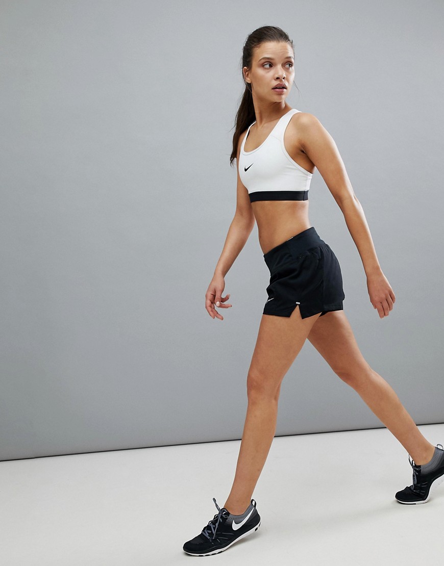 Nike Running Flex High Waist Shorts In Black - Black/(reflective si