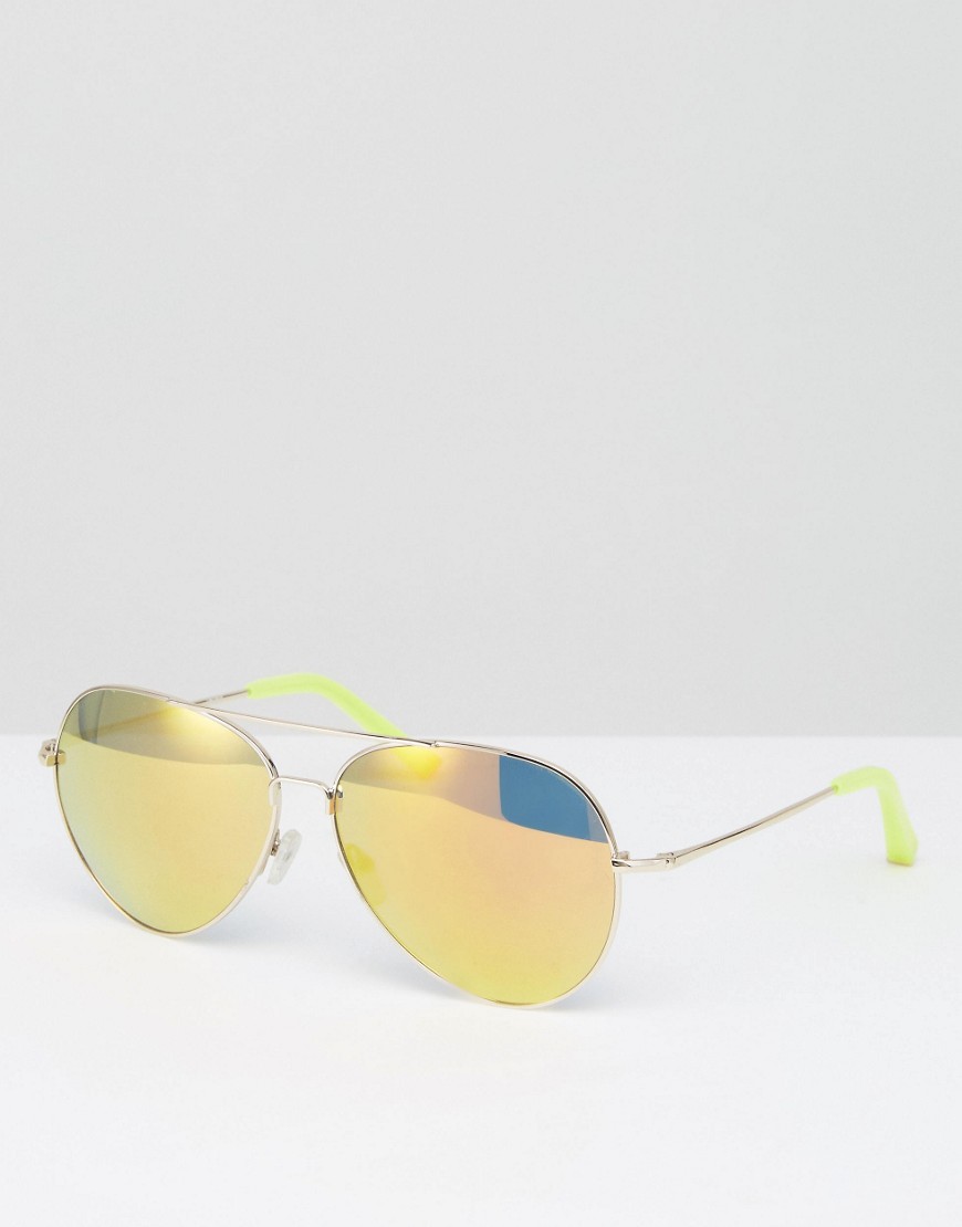 Золотистые солнцезащитные очки-авиаторы Matthew Williamson - Желтый 