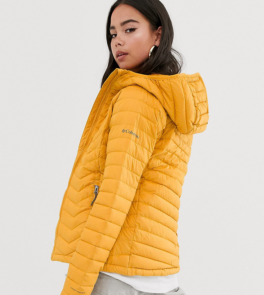 Columbia Powder Lite hooded jacket in yellow