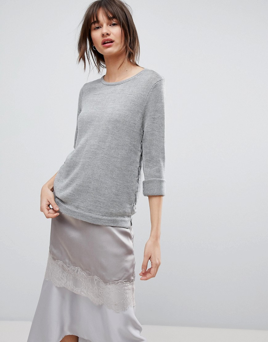 H.One Lace Side Wool Blend Jumper